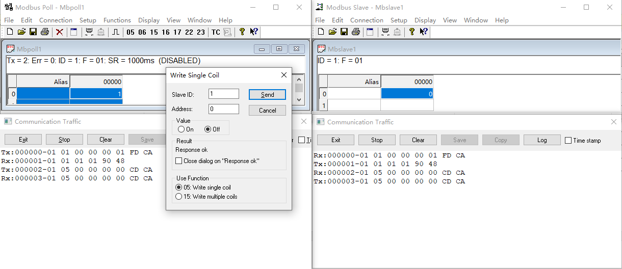 modbus RTU協(xié)議單線圈