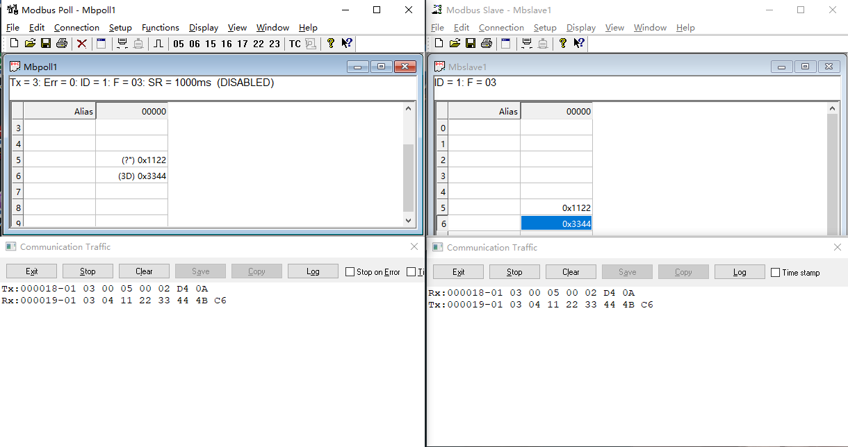 modbus RTU協(xié)議保持寄存器