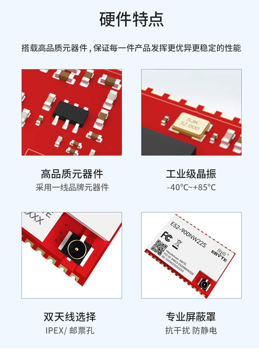 硬件特點  LoRa MESH組網(wǎng)模塊