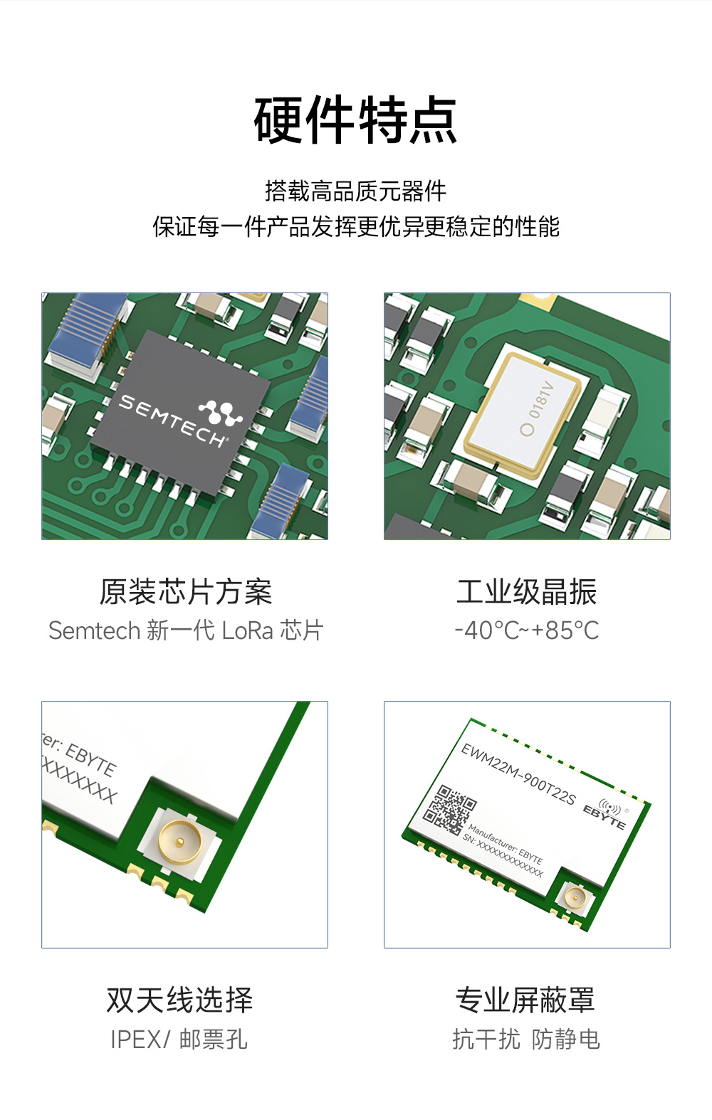 EWM22M-900T22S 900頻段LoRa無(wú)線模塊 (10)